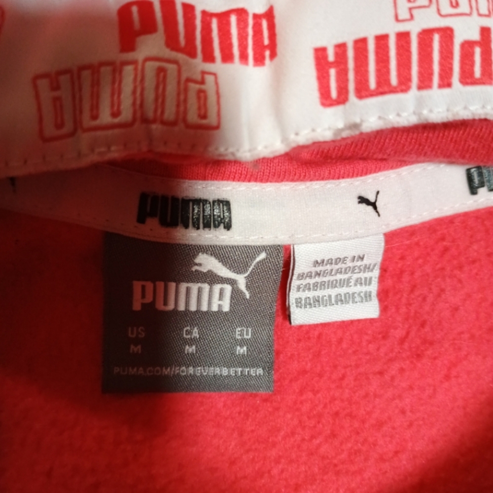 Puma Pink Pullover Hoodie with White Logo Youth Medium - Picture 2 of 2